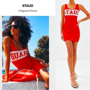 STAUD Bold Red Mini Dress